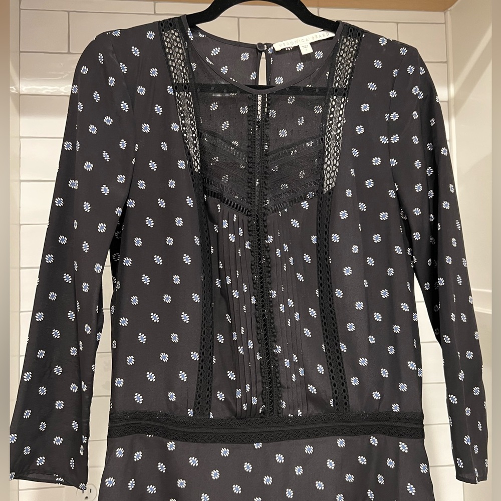 Veronica Beard Jasmine Silk Boho Dress. Lace and Macrame insets. EUC! - Picture 9 of 16
